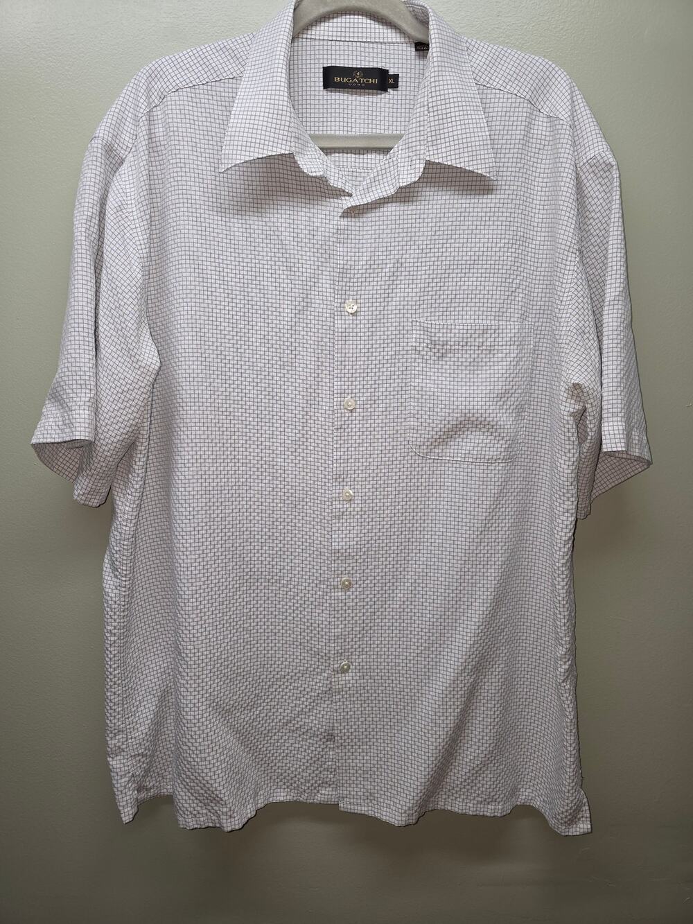 Bugatchi Men's Short Sleeve Button Down Shirt Size XL